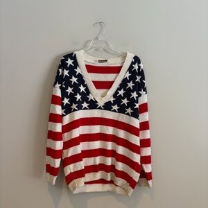 Vintage 80’s/90’s Basic Outlook American Flag Knit Sweater